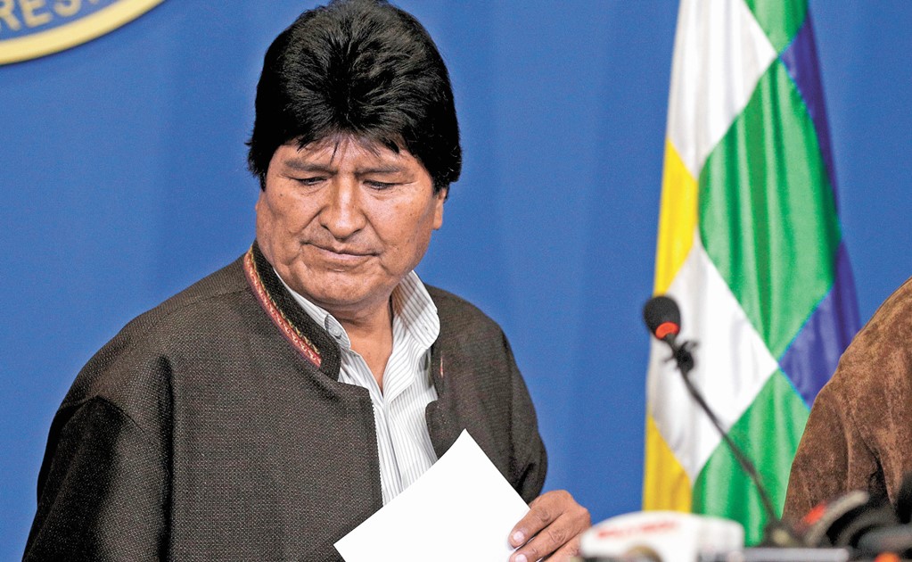 Protest against Evo Morales in Mexico 