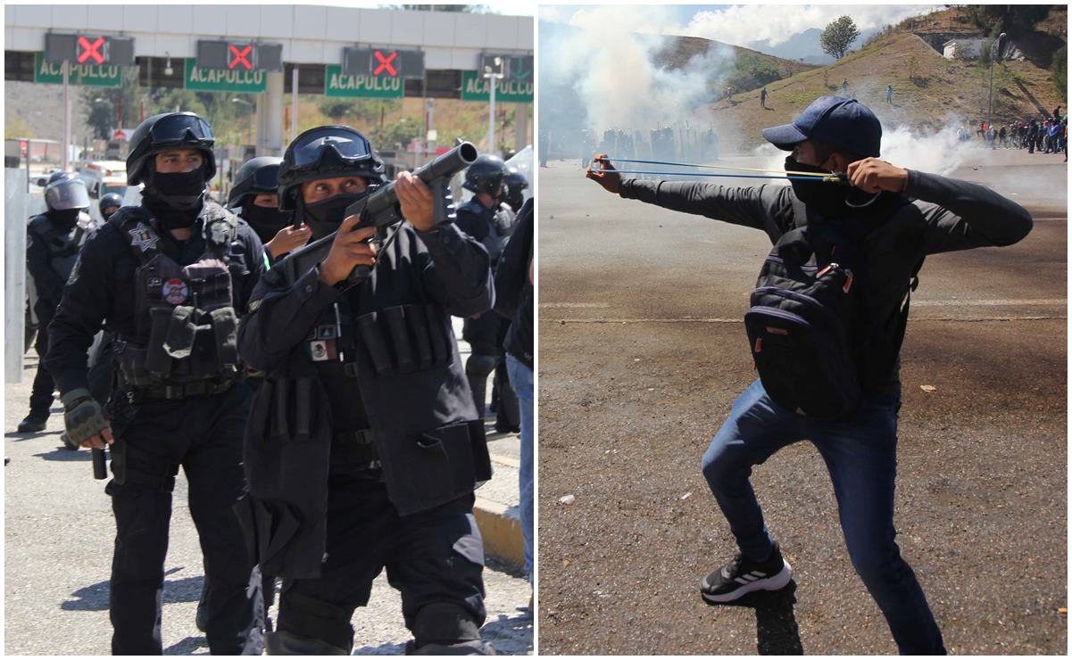 Chocan, otra vez, policías y normalistas