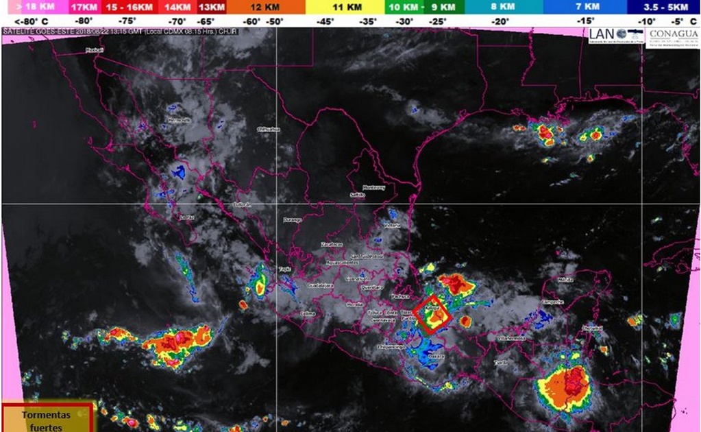 Se esperan lluvias en casi todo el territorio nacional