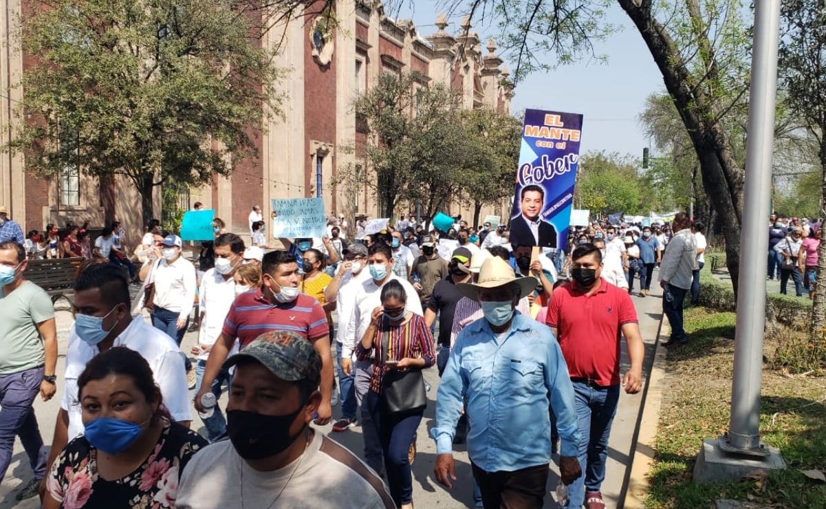 Realizan marcha en respaldo a García Cabeza de Vaca, gobernador de Tamaulipas, ante proceso de desafuero 