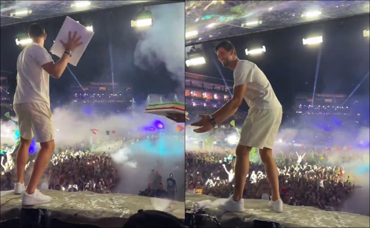 VIDEO: Thibaut Courtois lanzó pasteles al público junto a Steve Aoki