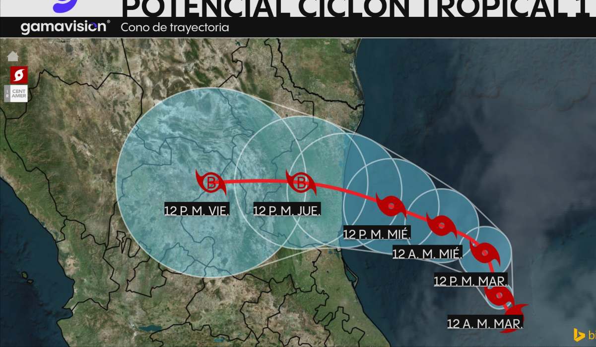 Potencial ciclón tropical Uno se forma en el Golfo de México, se prevén lluvias torrenciales en el sur del país