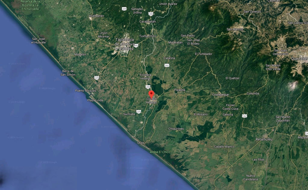 Se registra sismo de 4.5 grados en Ciudad Hidalgo, Chiapas