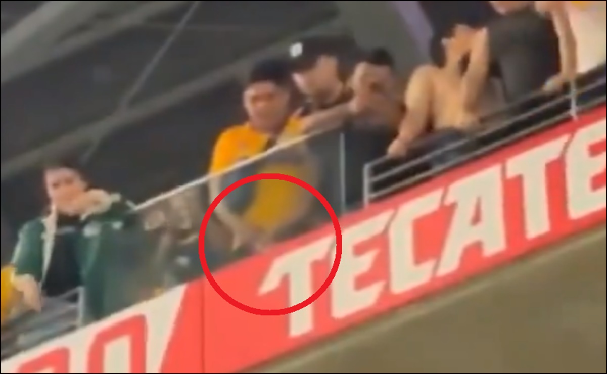 VIDEO: Aficionado de Tigres hace del baño en la tribuna y avienta los orines a gente de Rayados