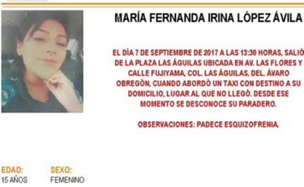 Encuentran a María Fernanda, quien desapareció tras abordar taxi en CDMX