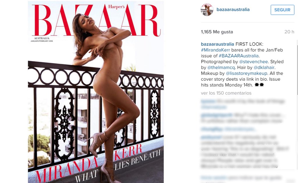 Miranda Kerr, desnuda en portada de revista
