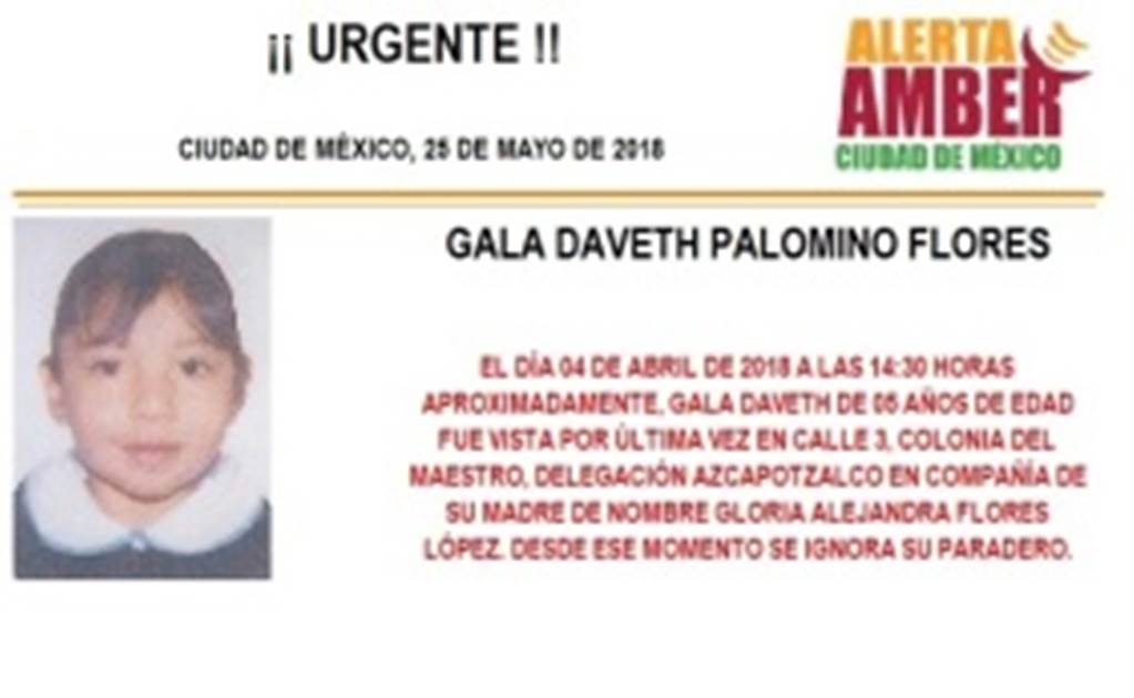Activan Alerta Amber para localizar a una menor extraviada en Azcapotzalco