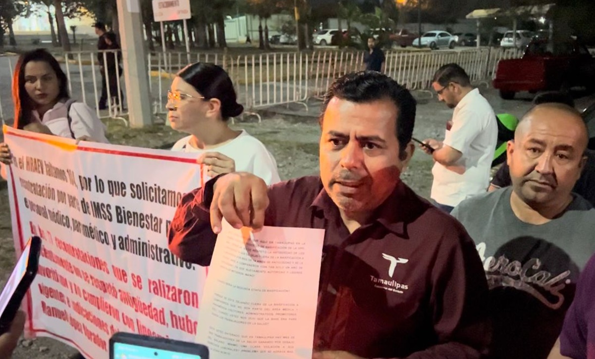 Trabajadores del sector Salud de Tamaulipas exigen a AMLO pronta basificación