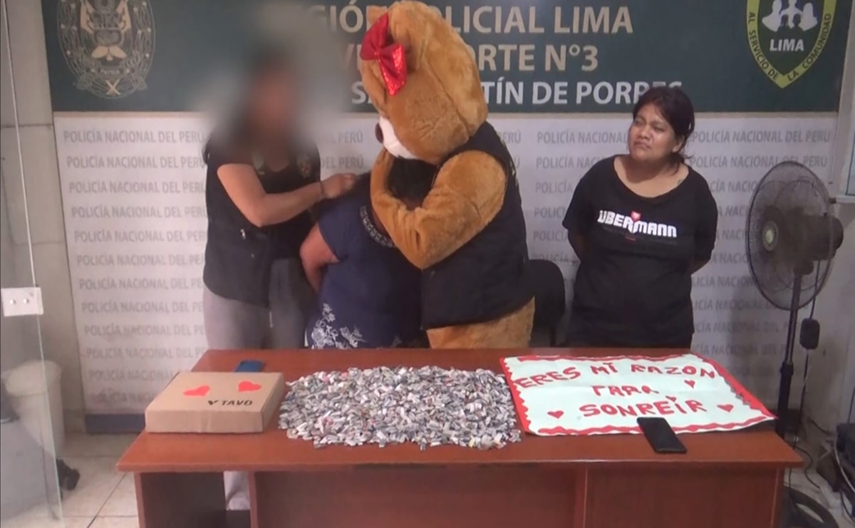 VIDEO: Oso gigante de San Valentín detiene a delincuente en Perú, era un policía encubierto