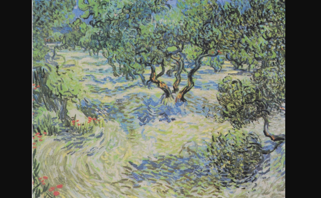 Un saltamontes se incrustó en "Los olivos" de Van Gogh