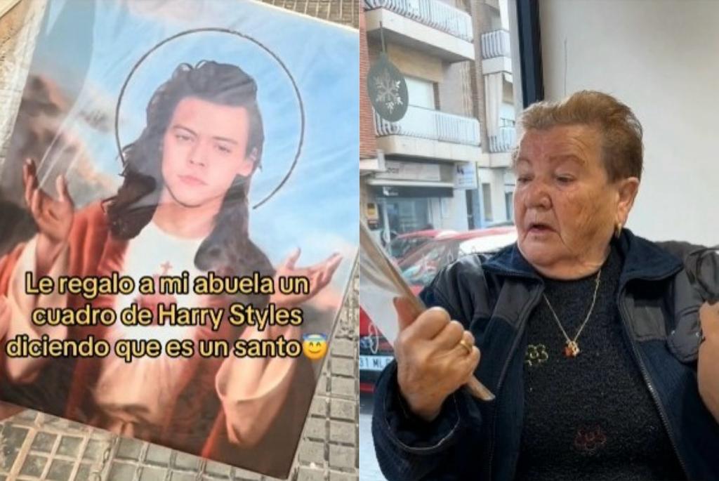 Abuelita recibe imagen de "San Harry Styles" y así reacciona: "cuida de mis nietos"