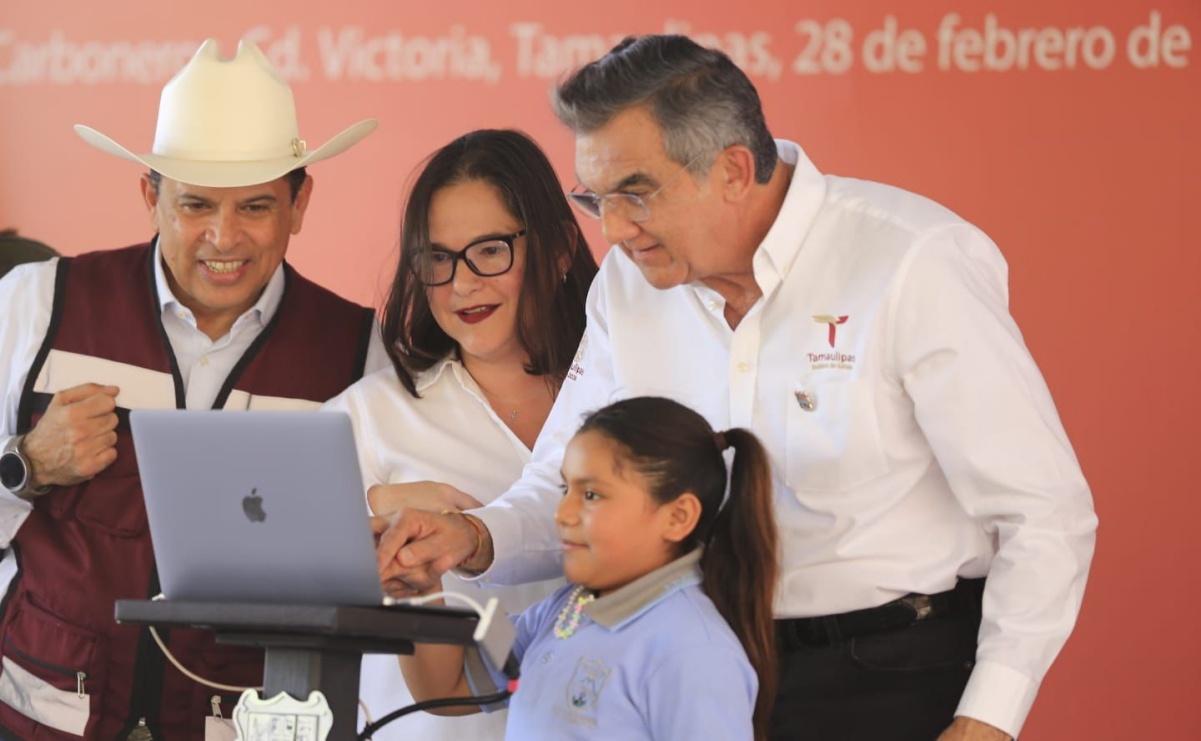 Américo Villarreal pone en marcha servicio de internet satelital; beneficiará a mil 365 planteles en zonas rurales