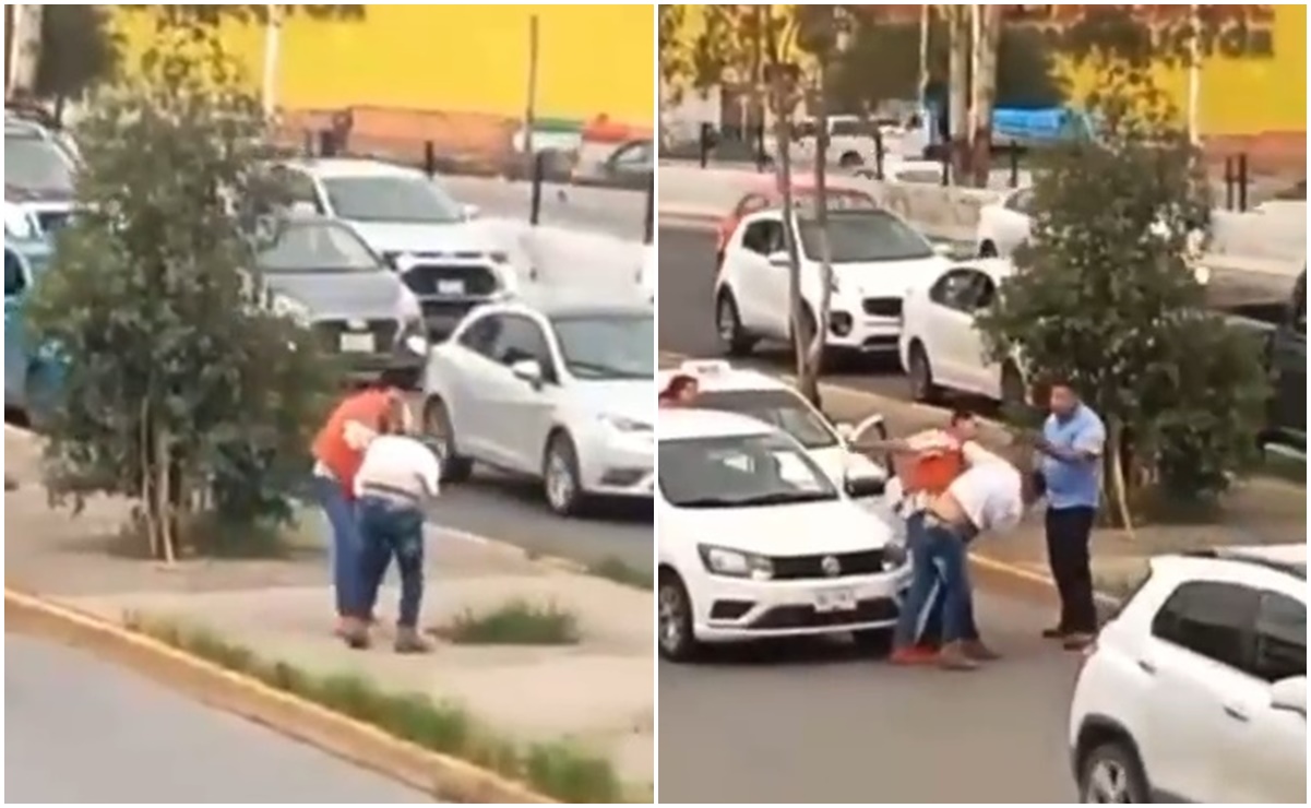 VIDEO. Conductores chocan y se pelean en medio de avenida en la capital de SLP