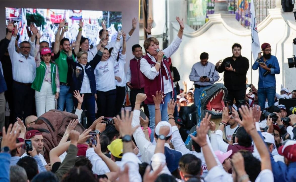 Es importante arrasar, para un triunfo contundente: Delfina Gómez en cierre de campaña