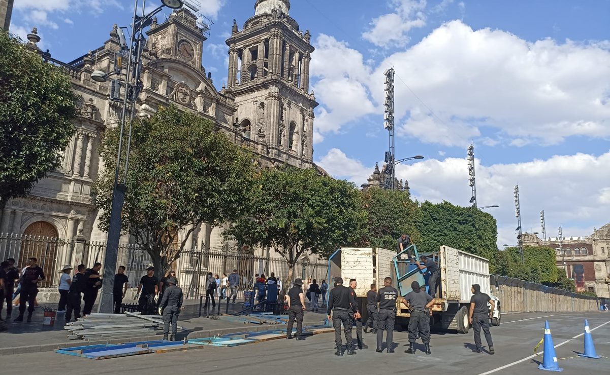 Blindan Catedral Metropolitana ante marcha feminista por el derecho al aborto