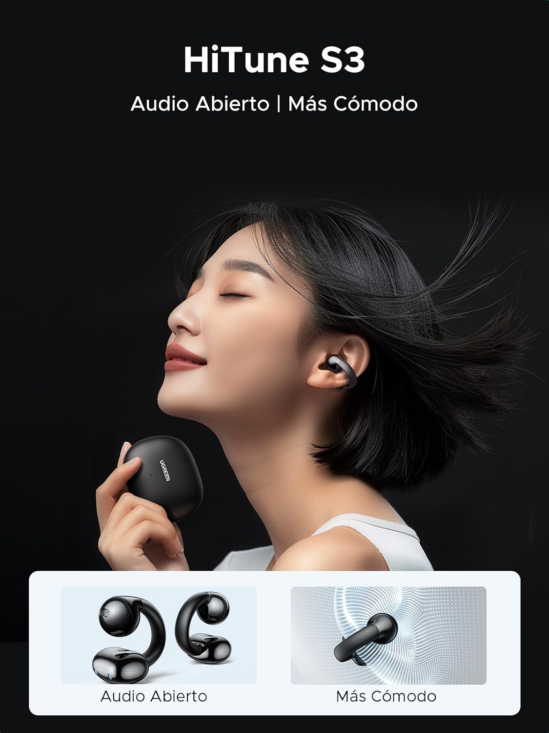 Audífonos UGREEN tipo clip Bluetooth