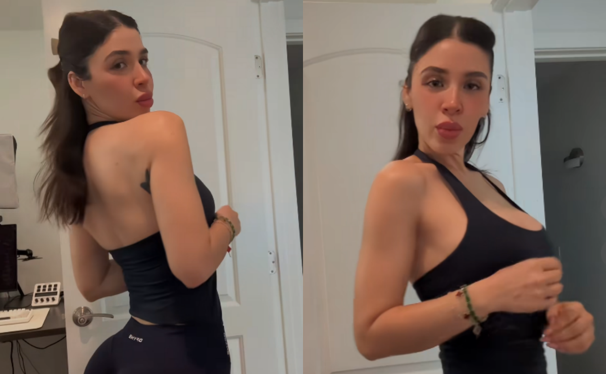 Emma Coronel luce sus curvas de infarto con look deportivo y conquista las redes. Foto: TikTok