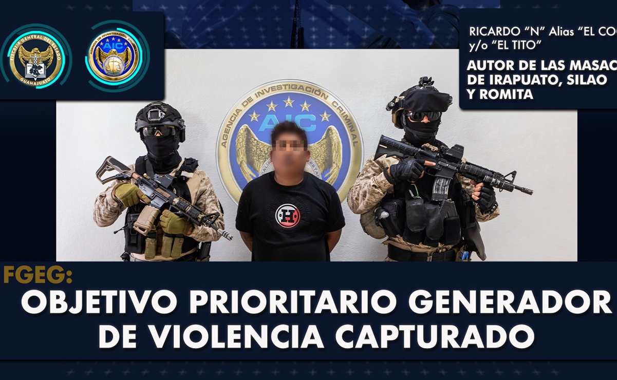 Capturan a "El Coco", presunto autor de masacres en tres municipios de Guanajuato