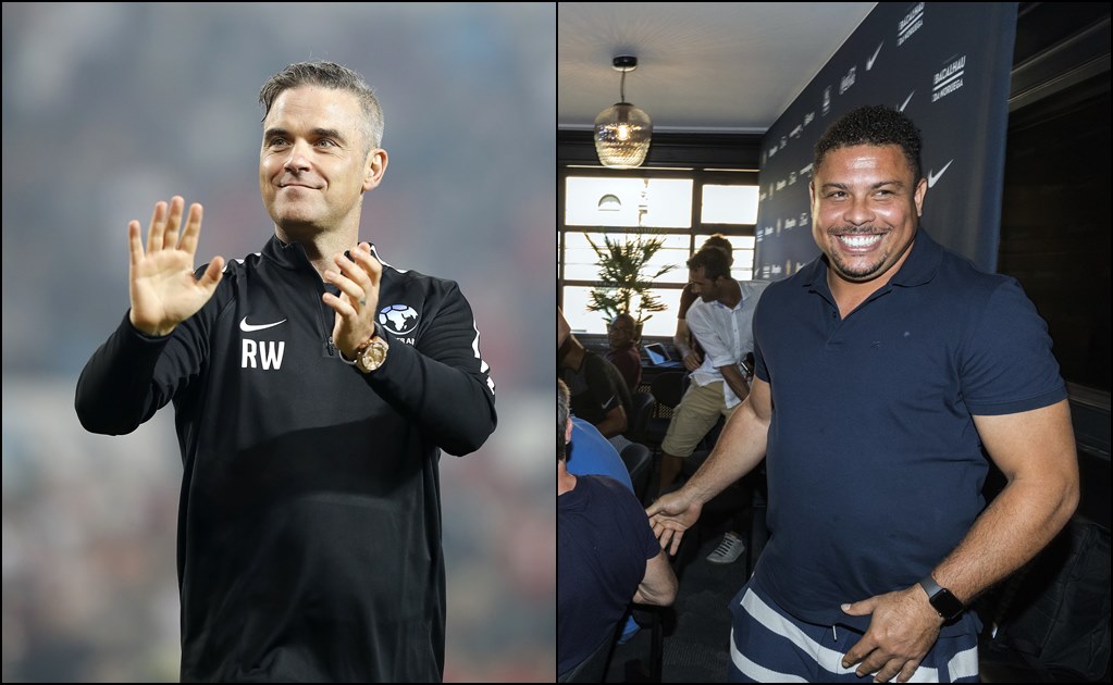 Robbie Williams y Ronaldo, en la inauguración del Mundial de Rusia 2018