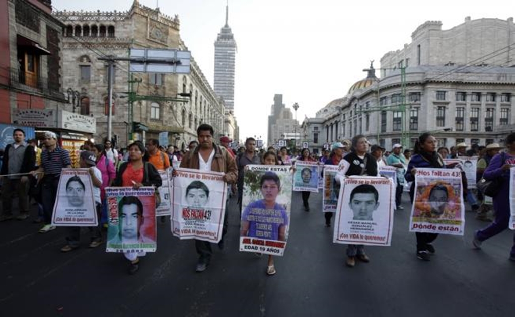 Parents of the Ayotzinapa students march in Mexico City