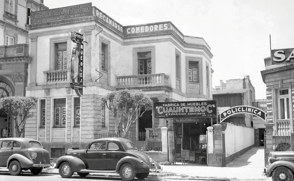 Fábrica de Muebles “Cuauhtémoc”, ubicada en Av. Álvaro Obregón 127, colonia Roma. Estuvo abierta durante casi cinco décadas, especializada en ebanistería de lujo y regalos para el hogar. Foto: Archivo EL UNIVERSAL.