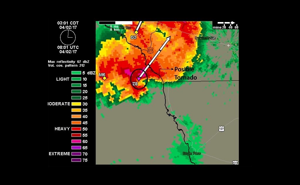 Alertan de posible formación de tornado en Coahuila