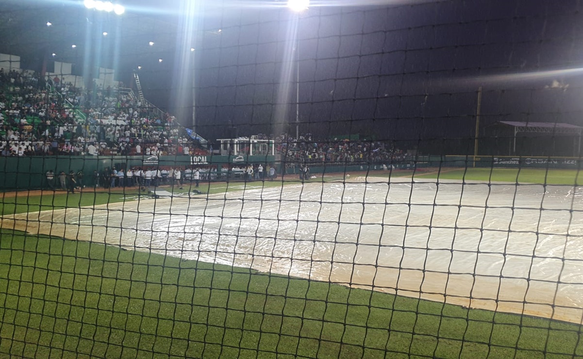 Por lluvias, suspenden partido inaugural de estadio de beisbol en Macuspana, Tabasco
