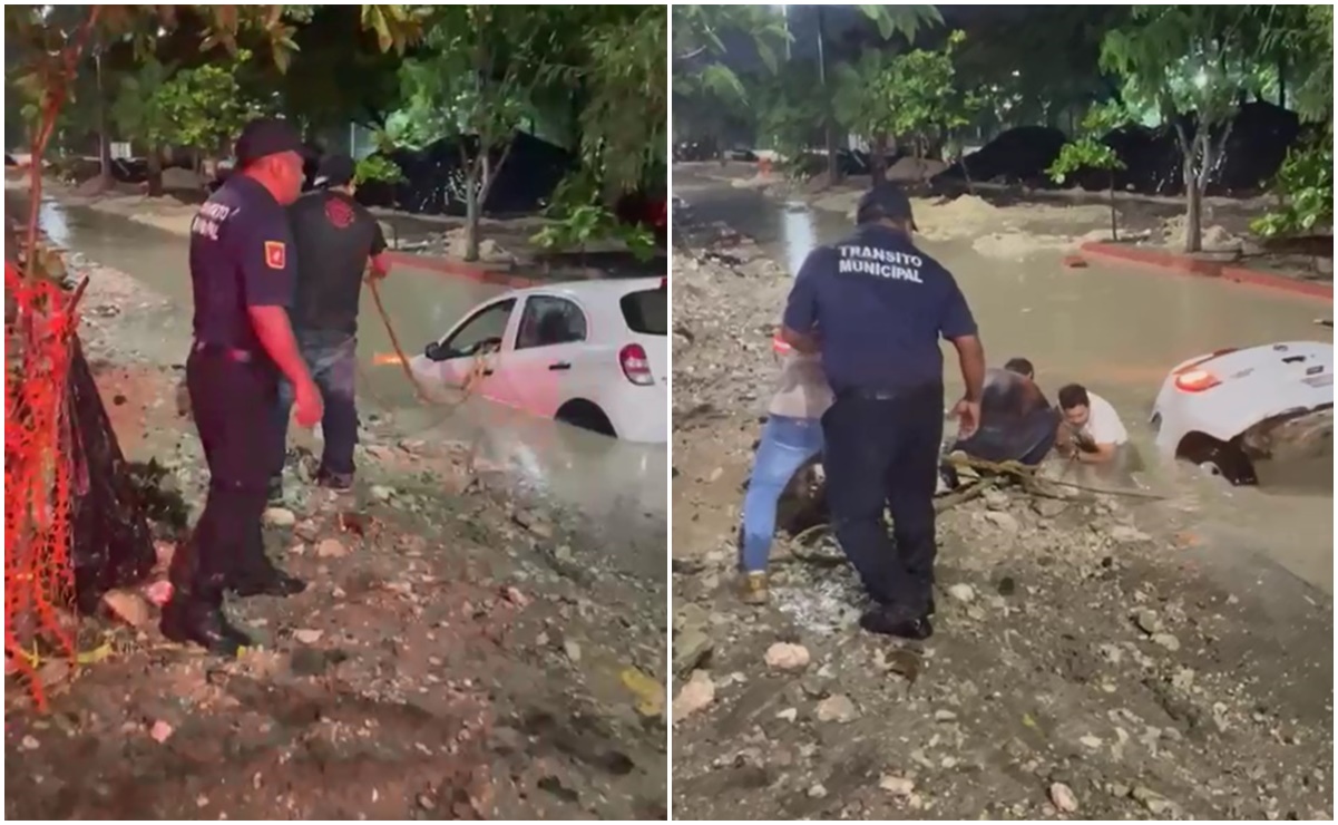 VIDEO: Rescatan a hombre en peligro de ser succionado en un canal de Tuxtla