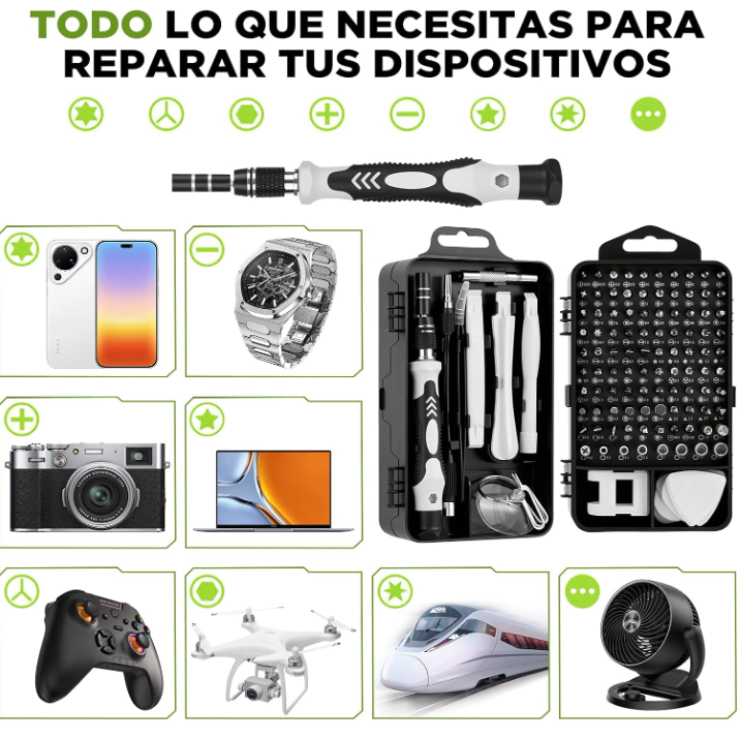 Kit de destornilladores de precisión AXIDUN 117 en 1 vista principal