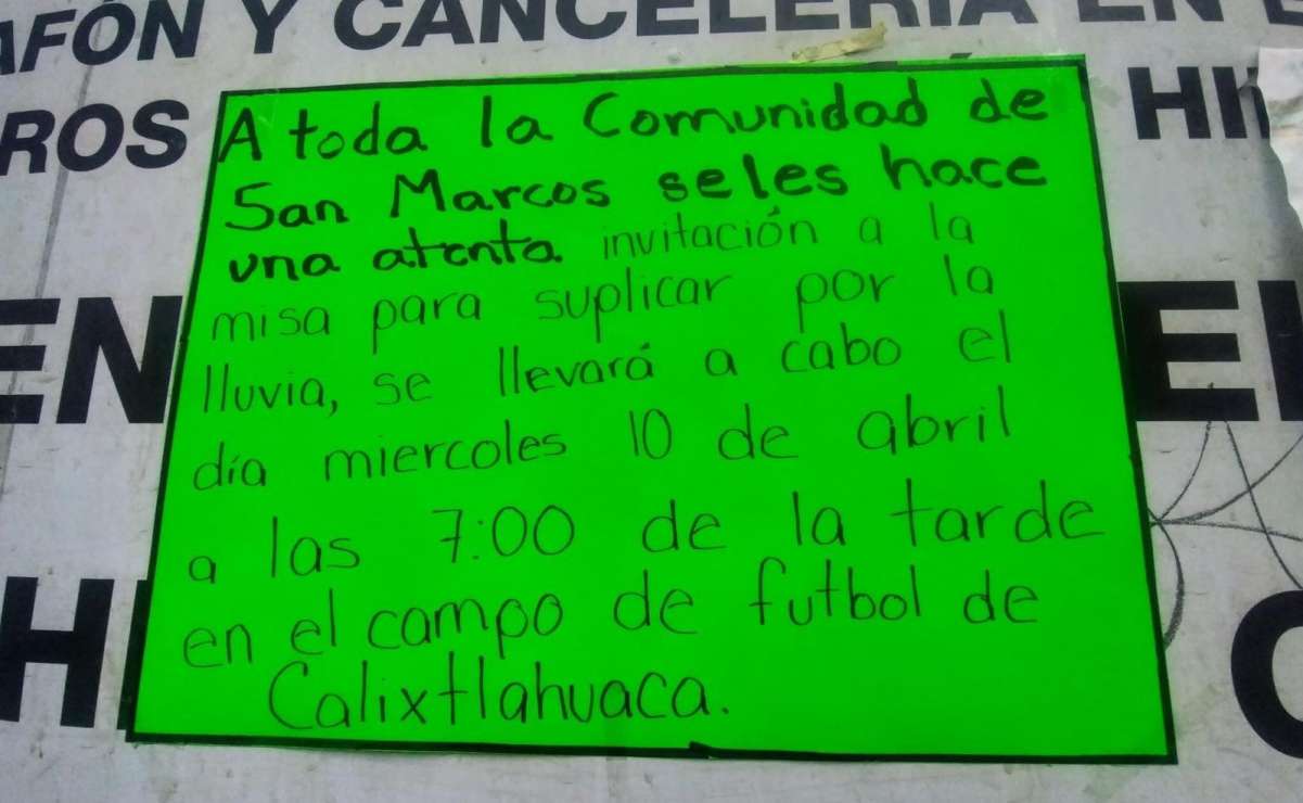 Ante sequía extrema que afecta a Toluca, habitantes realizan misas para pedir que llueva