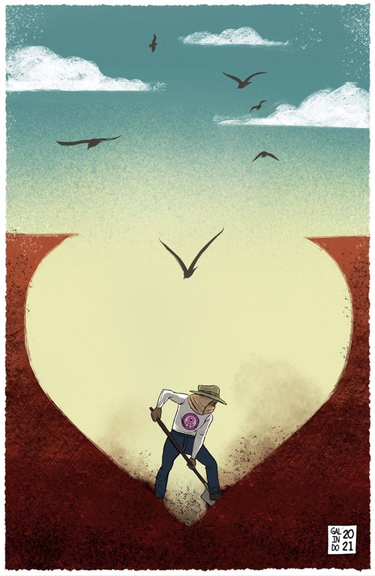 "Un corazón en las entrañas de la tierra"; caricatura de Galindo, en EL UNIVERSAL, gana el Premio Nacional de Periodismo