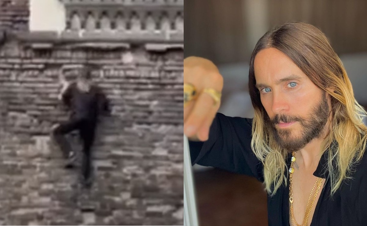 Captan a Jared Leto trepando un castillo en Italia sin ninguna protección