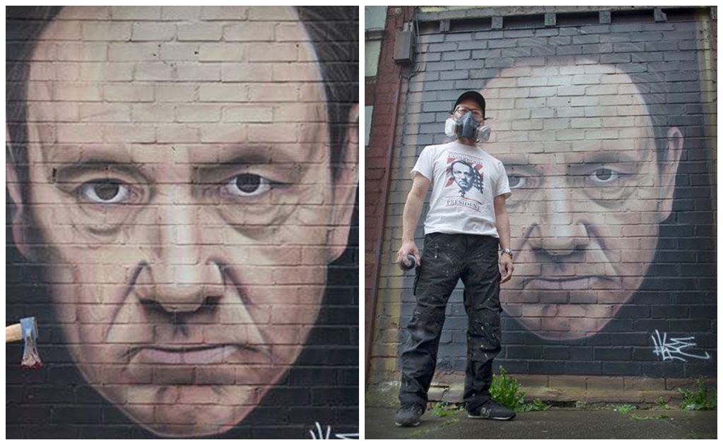 Borrarán mural de Kevin Spacey en Inglaterra
