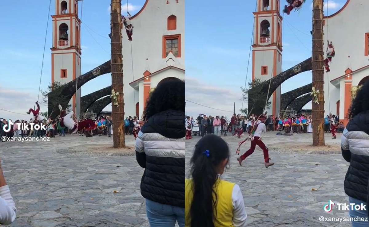 Volador de Papantla "arrolla" a espectador durante danza; video se viraliza 