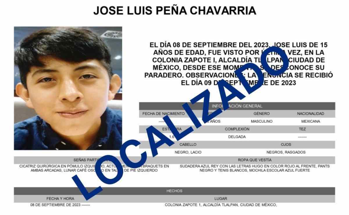 Encuentran sano y salvo a José Luis Peña; niño desaparecido en Tlalpan