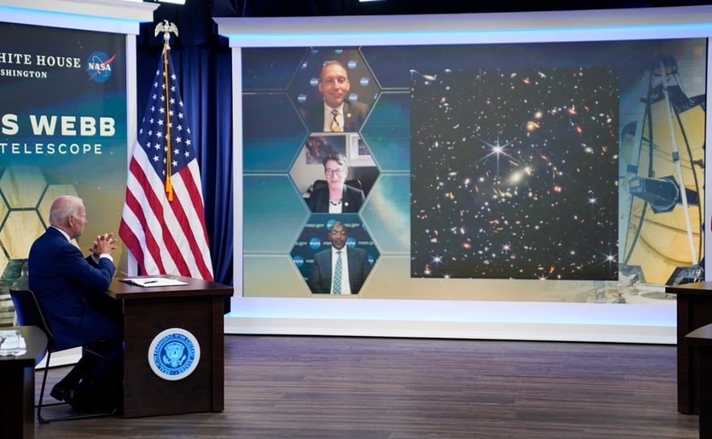 “Es un día histórico”: Biden muestra la primera imagen a color del universo captada por el telescopio Webb