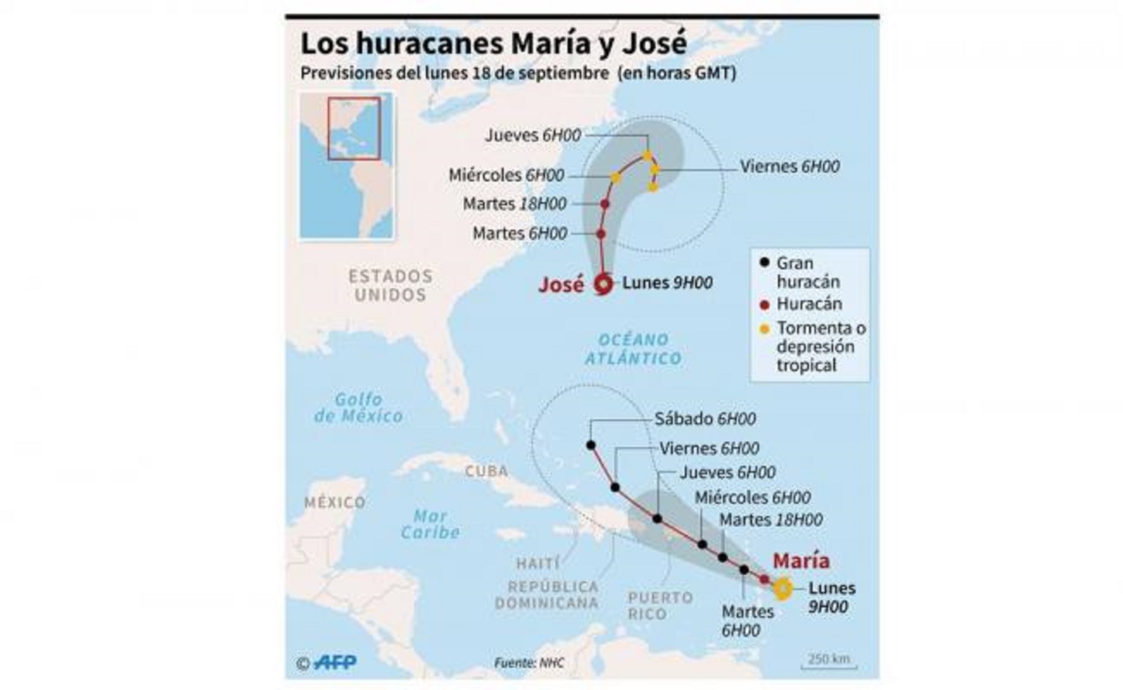 Huracán “María” se intensifica a categoría 2