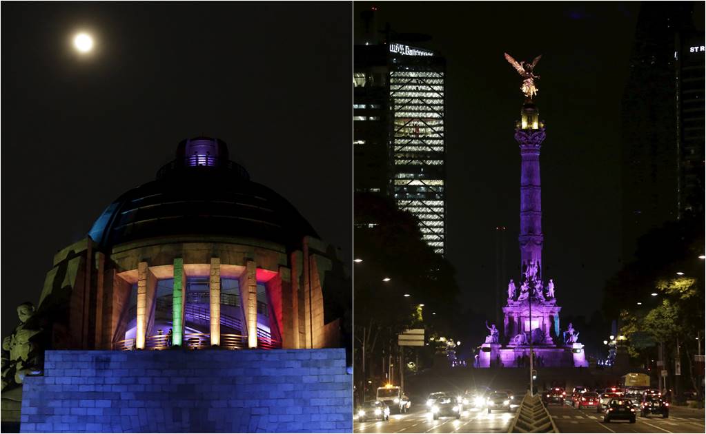 Iluminan monumentos en apoyo a la comunidad LGBTTTI