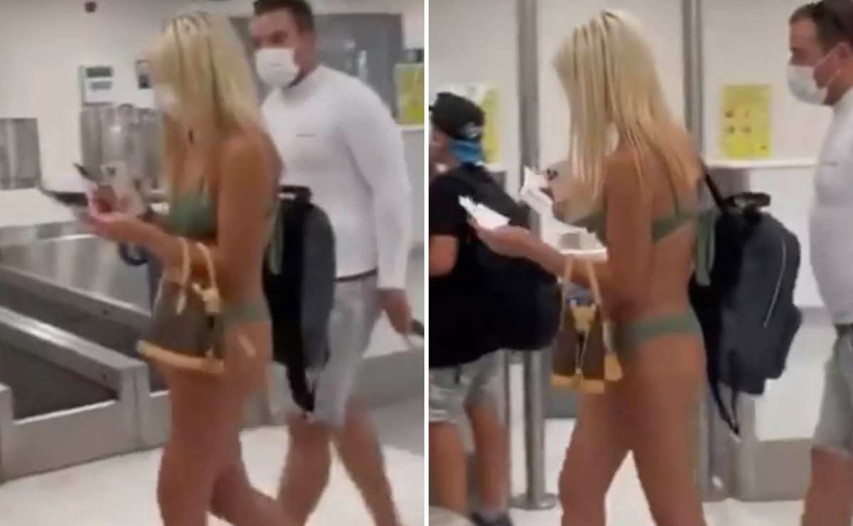 Mujer aborda avión en bikini en aeropuerto de EU y se vuelve viral   