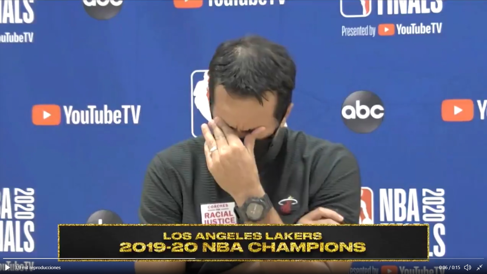 El llanto del coach del Heat tras perder ante los Lakers