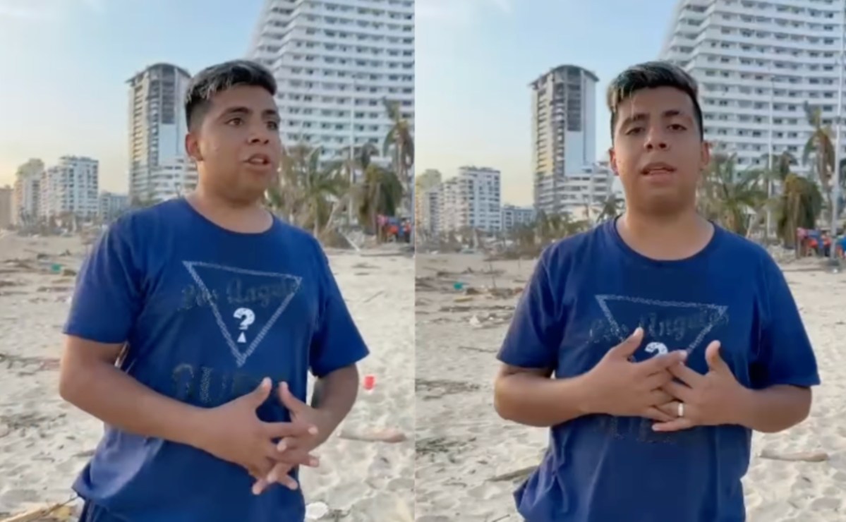 Tras huracán "Otis", Paco de las empanadas reaparece en playa donde vendía: “Acapulco está devastado”
