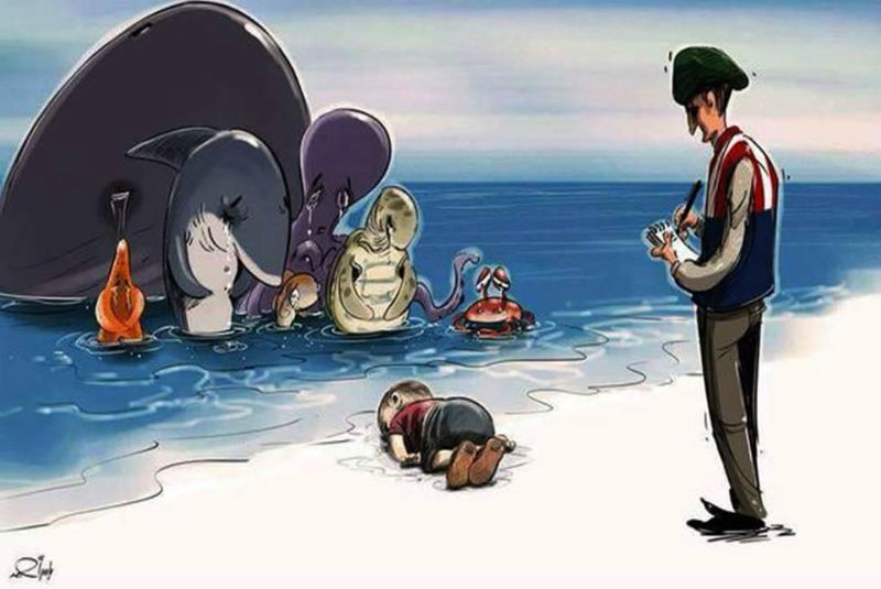 Homenaje al niño sirio ahogado en el Mediterráneo