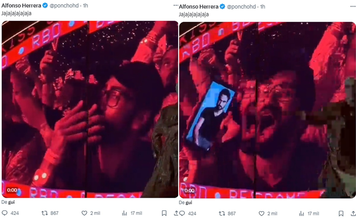 Poncho Herrera comparte video de fan de RBD besando su foto en concierto y las redes estallan 