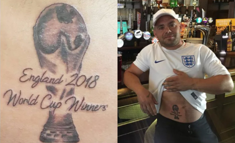 Ingleses se tatúan “Campeones del Mundo” antes de tiempo