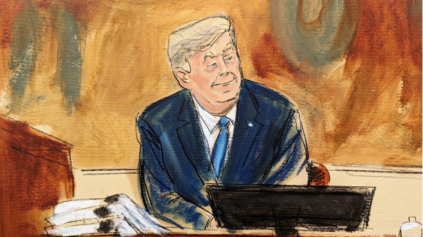 "Debo bajar de peso": la reacción de Donald Trump al ver su ilustración en la Corte