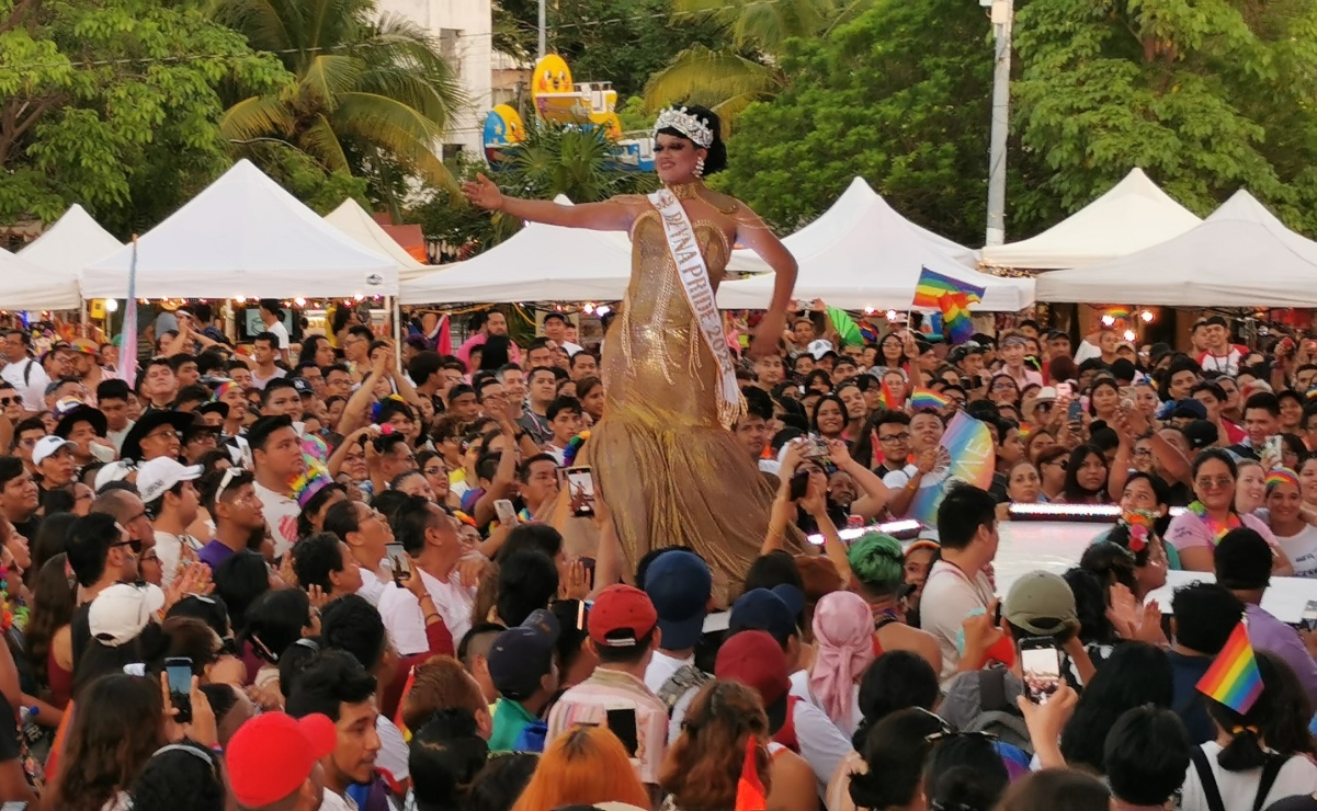 Comunidad LGBTTTI+ celebra el Pride Cancún 2023 y exige freno a la discriminación