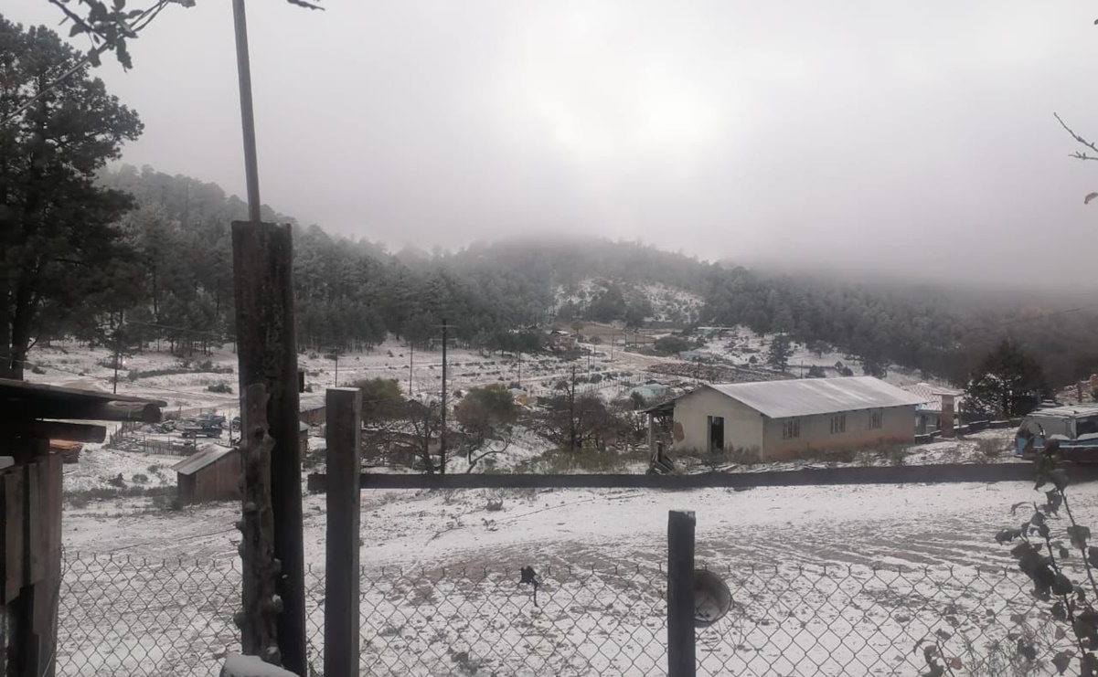 Nieve pinta de blanco 13 municipios de Durango; suspenden clases