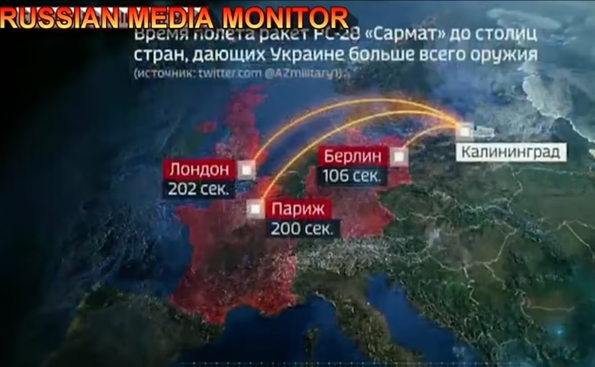 TV rusa transmite simulación de ataque nuclear en Europa: crearía "un desierto radiactivo"