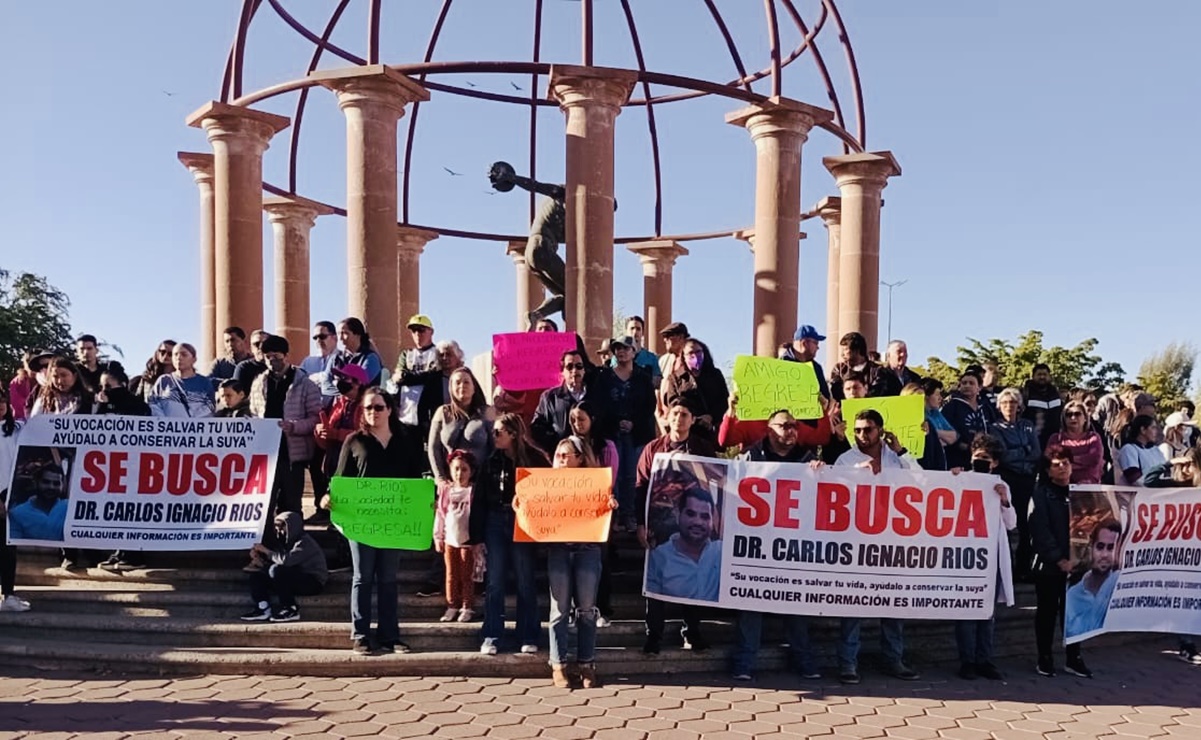 Protestan familiares de médico desaparecido en Sonora; denuncian intentos de extorsión 