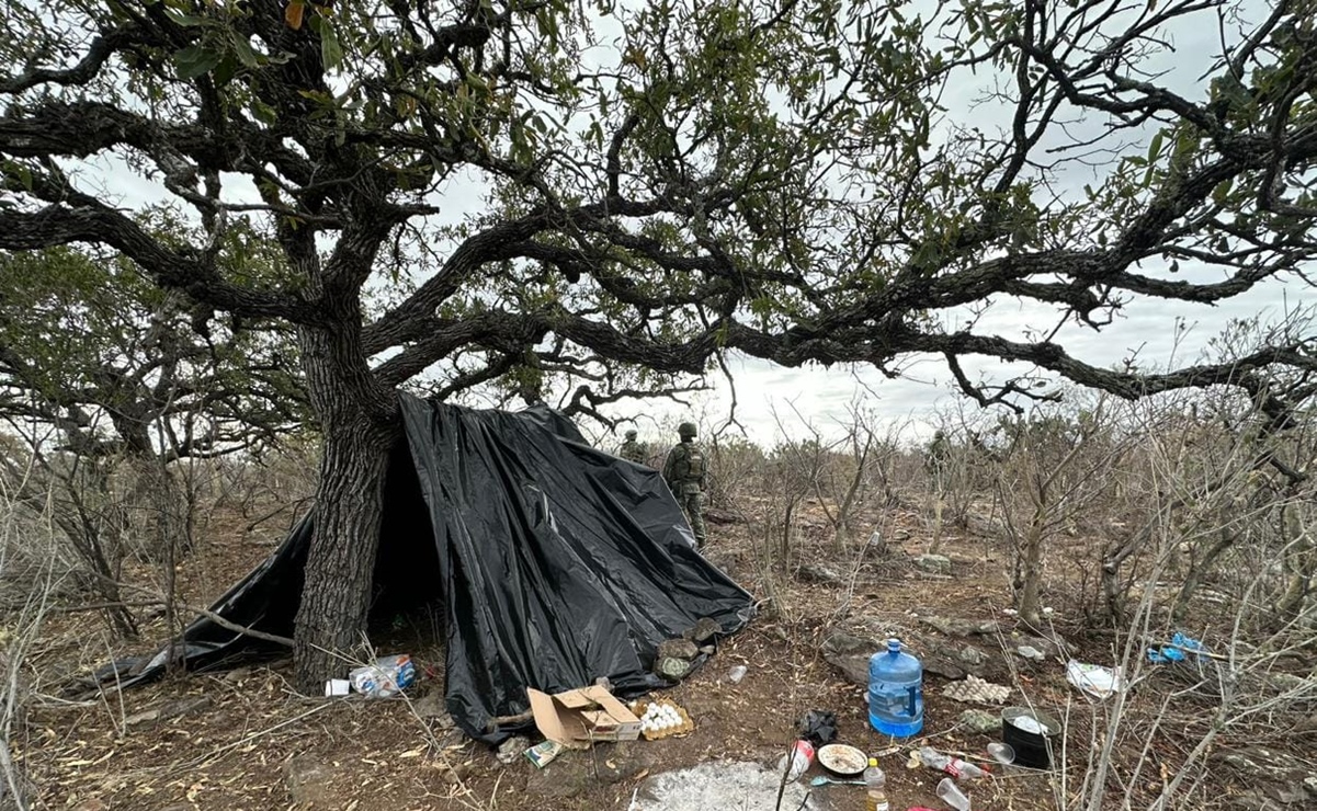 Desmantelan dos campamentos del crimen en Zacatecas; confiscan armamento